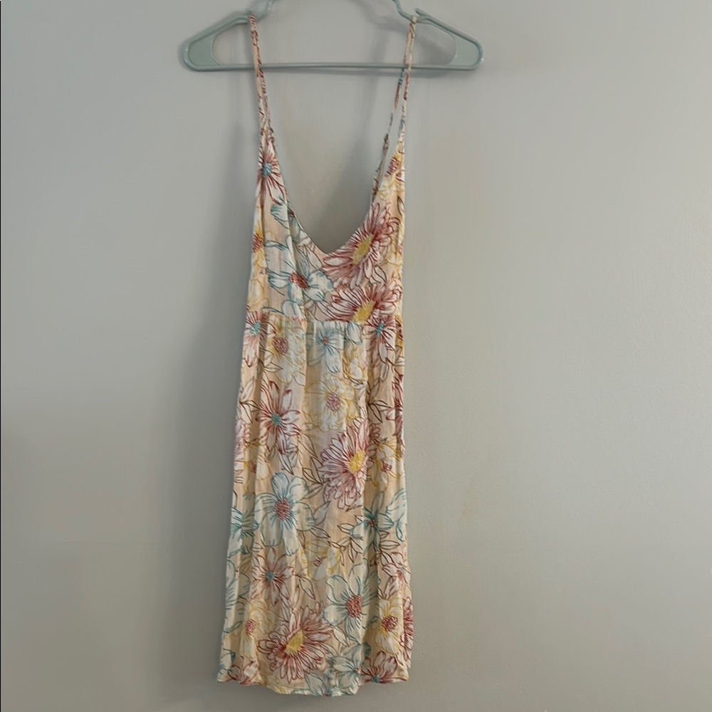 Rip Curl Floral Midi Dress - Cream, Pink, Blue